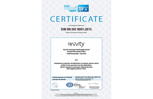 DIN EN ISO 9001 English certificates