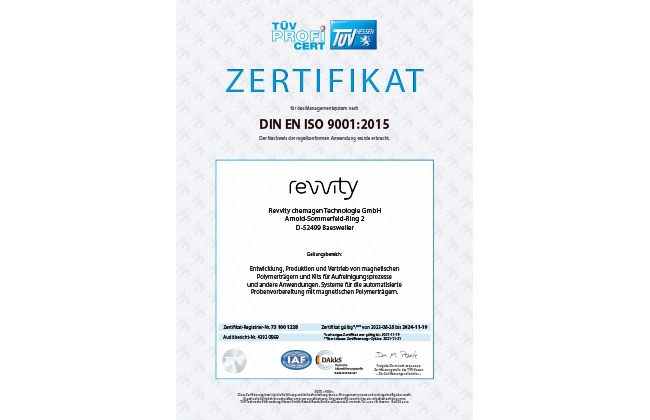 DIN EN ISO 9001 German certificates