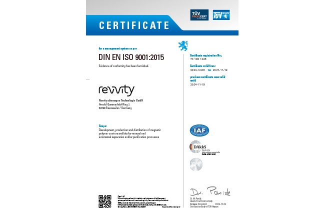 DIN EN ISO 9001 English certificates